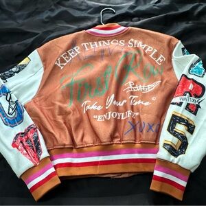 Colorful Graphic Bomber Jacket